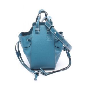 Loewe Hammock Drawstring Bag Mini Handbag Leather Blue
